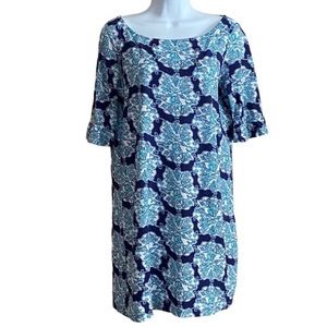 Lilly Pulitzer Somerset Stretch Knit Dress Hey Sailor Blue Print Medium 26257